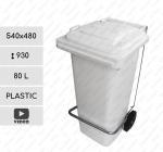Plastyk Kosz na śmieci plastikowy z pedałem 80 L Biały