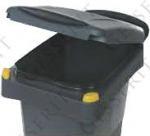 Plastyk Kosz na śmieci plastikowy z pedałem 80 L Czerwony, Szary