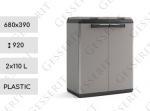 Plastyk Pojemnik na odpady do segregacji 2x110 L Szary