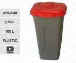 Recycling grey-red 100 liter kosz na odpady do segregacji Plastyk Szary, Czerwony 100L 01-1103r