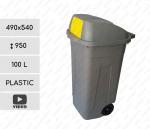 Recycling grey-yellow swing 100 liter pojemnik na śmieci do segregacji Plastyk Szary, Żółty 100L 01-1104y