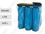 Stal, Plastyk Pojemnik na odpady do segregacji 3x70 L Czarny