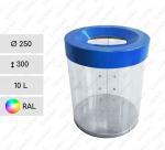 TORDA Transparent 250x300 10 liter kubły na śmieci trasparent Plastyk, przezroczysty, poliwęglan unikalny kolor RAL 10L 01-791